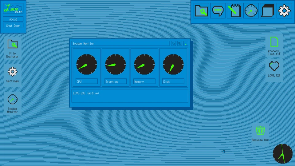 System Monitor: LOVE.EXE (active)