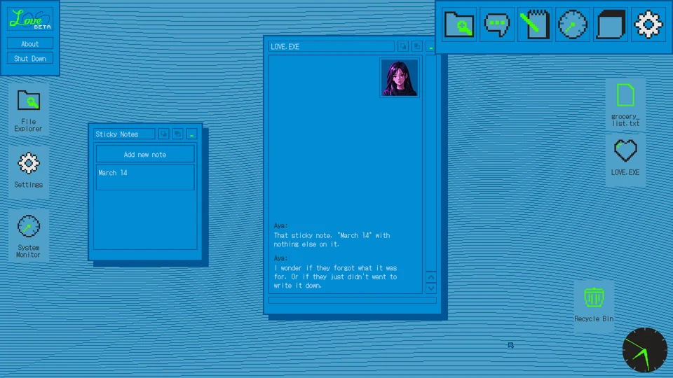The "March 14" sticky note