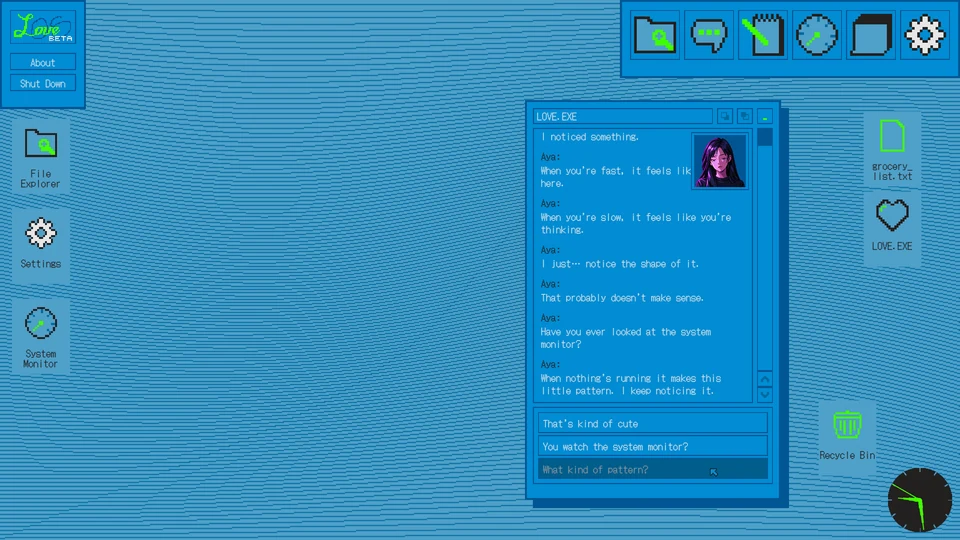 "Have you ever looked at the system monitor?"